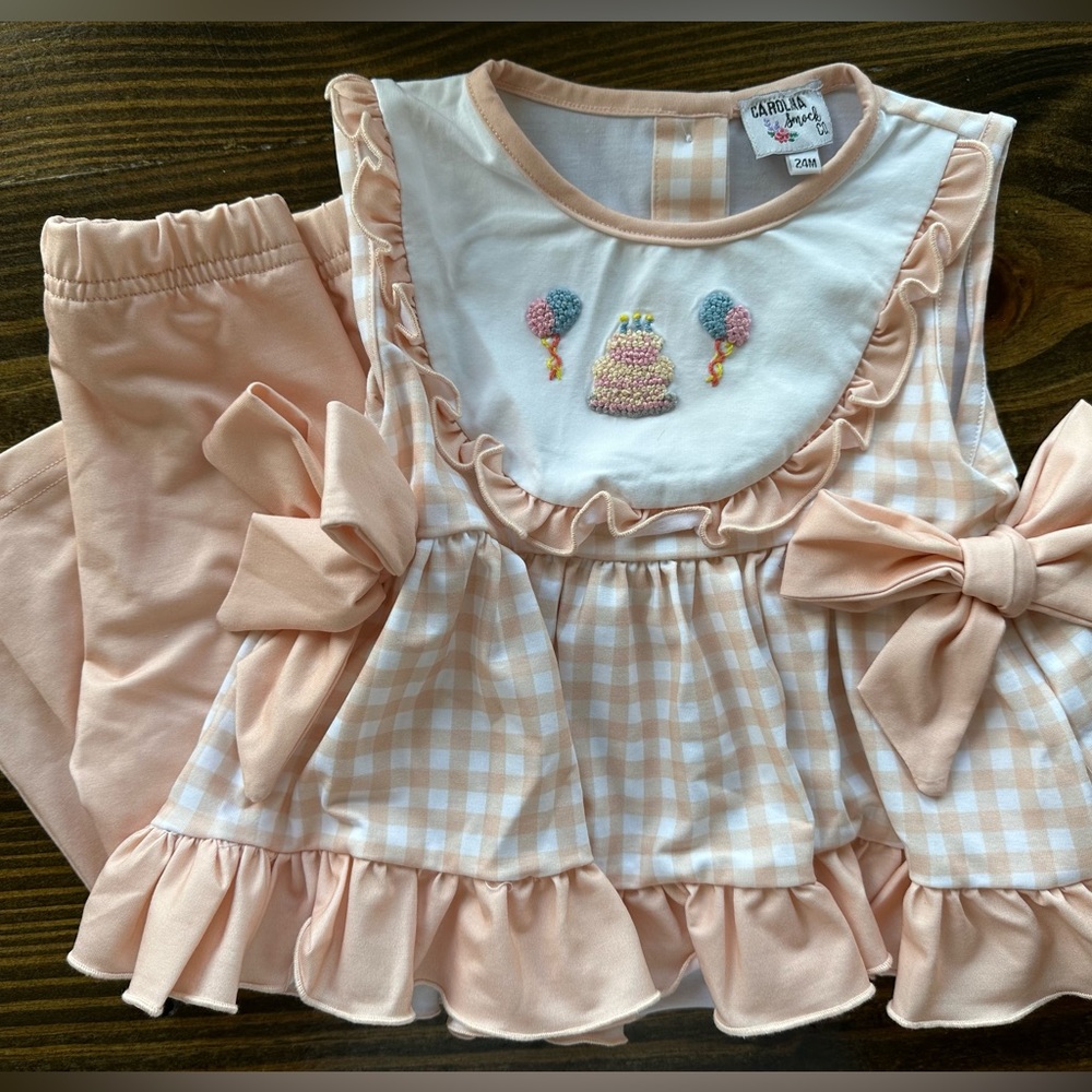 Carolina Smock Co. Birthday Outfit Size 24 M